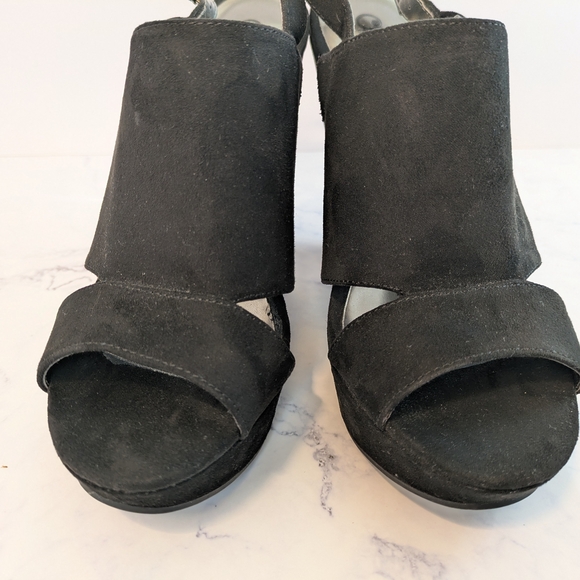 Carlos by Carlos Santana Black Velvet Wedge Sandals Size 7.5 women's shoe - Picture 6 of 12